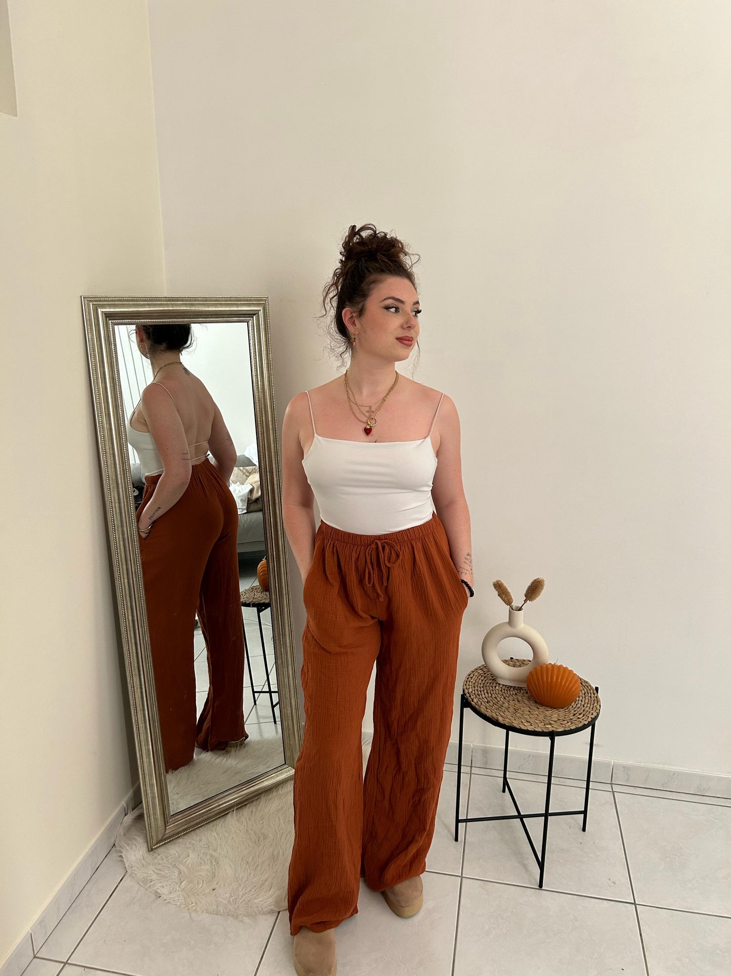 Pantalon gaze de coton